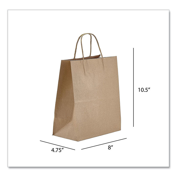 Kraft Paper Bags, Tempo, 8 X 4.75 X 10.5, Natural, 250/carton 1