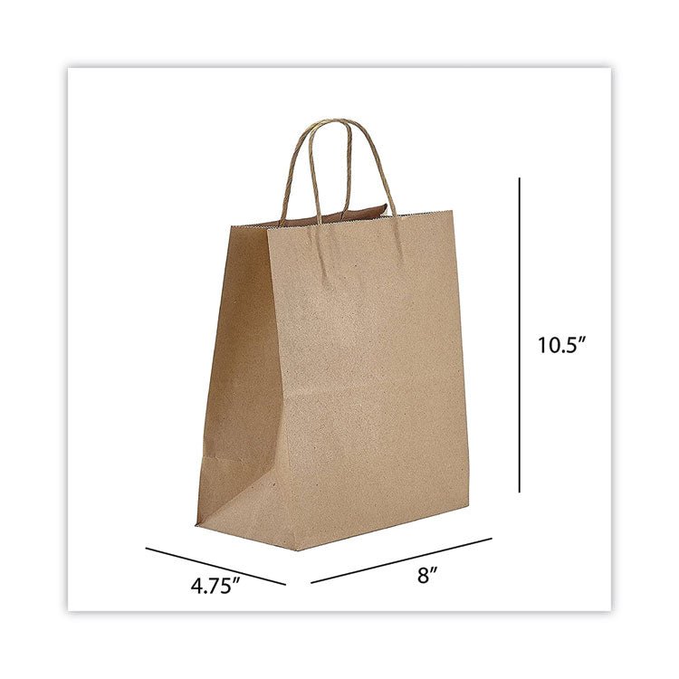 Kraft Paper Bags, Tempo, 8 X 4.75 X 10.5, Natural, 250/carton 2