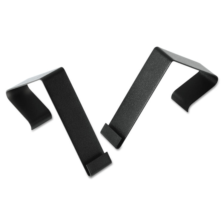 Cubicle Partition Hangers, For 1.5" to 2.5" Thick Partition Walls, Black, 2/Set 1