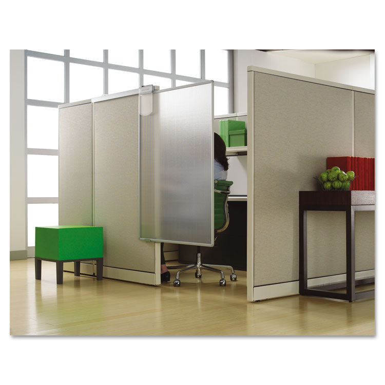 Workstation Privacy Screen, 36w X 48d, Translucent Clear/silver 3