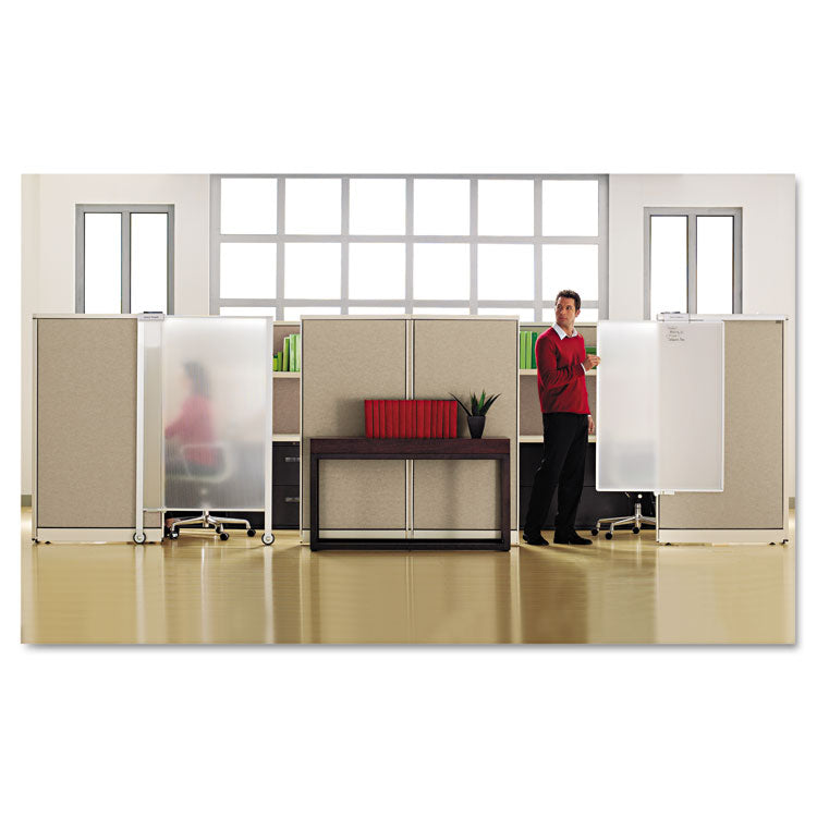 Workstation Privacy Screen, 36w X 48d, Translucent Clear/silver 2