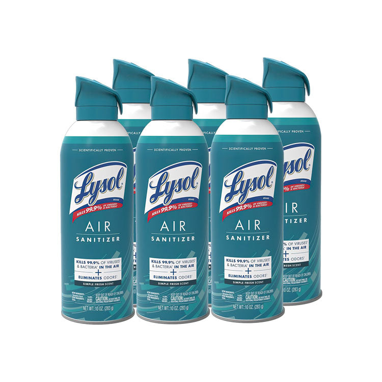 Air Sanitizer Spray, Simple Fresh, 10 oz Aerosol Spray, 6/Carton 1