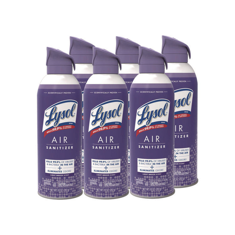 Air Sanitizer Spray, Light Breeze Scent, 10 oz Aerosol Can, 6/Carton 1