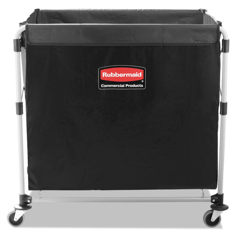 One-Compartment Collapsible X-Cart, Synthetic Fabric, 9.96 cu ft Bin, 24.1" x 35.7" x 34", Black/Silver 1