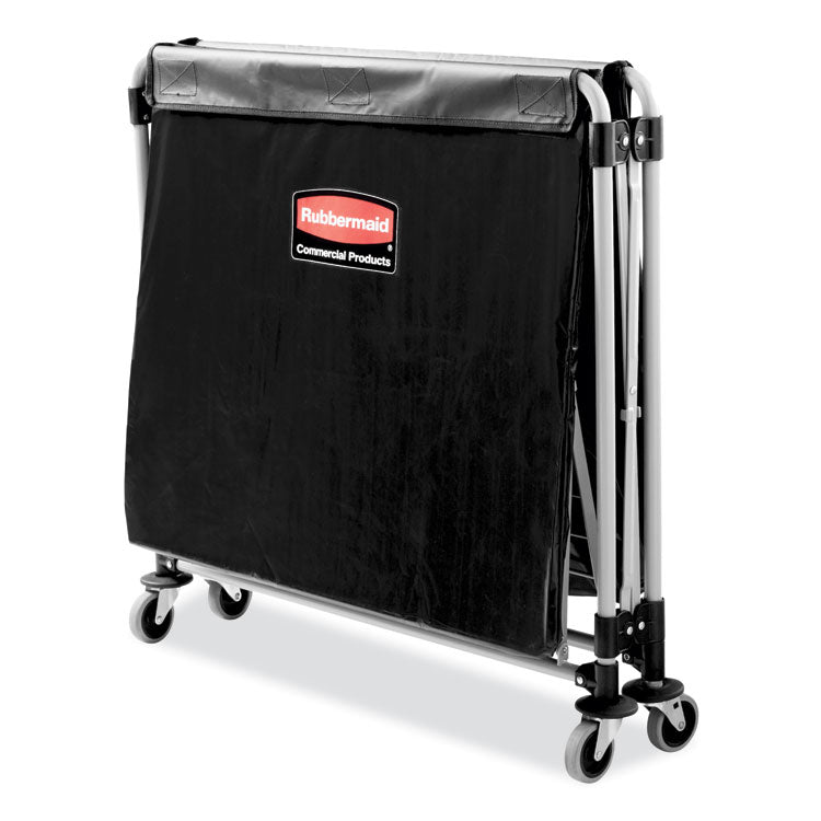 One-Compartment Collapsible X-Cart, Synthetic Fabric, 9.96 cu ft Bin, 24.1" x 35.7" x 34", Black/Silver 4