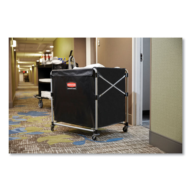 One-Compartment Collapsible X-Cart, Synthetic Fabric, 9.96 cu ft Bin, 24.1" x 35.7" x 34", Black/Silver 6