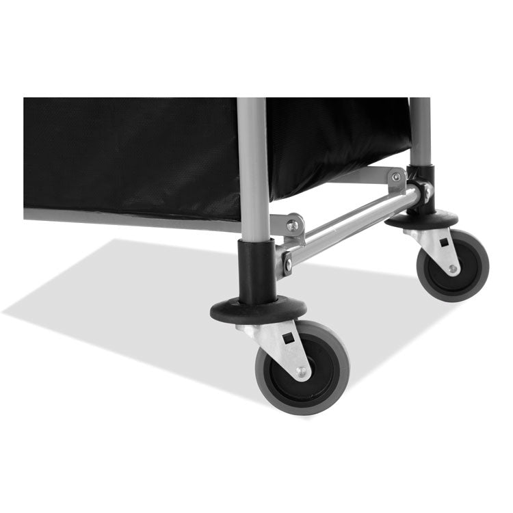 One-Compartment Collapsible X-Cart, Synthetic Fabric, 9.96 cu ft Bin, 24.1" x 35.7" x 34", Black/Silver 7