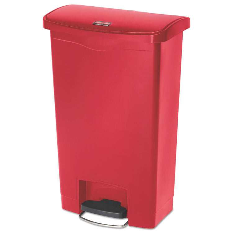 Streamline Resin Step-On Container, Front Step Style, 13 gal, Polyethylene, Red 1