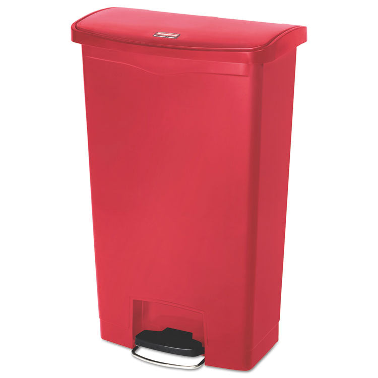 Streamline Resin Step-On Container, Front Step Style, 18 gal, Polyethylene, Red 1