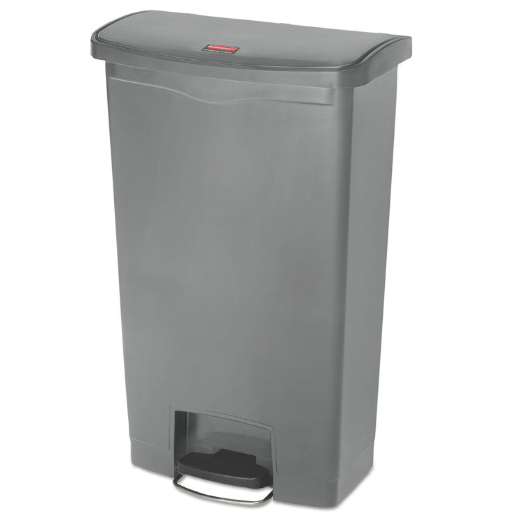 Slim Jim Streamline Resin Step-On Container, Front Step Style, 18 gal, Polyethylene, Gray 1