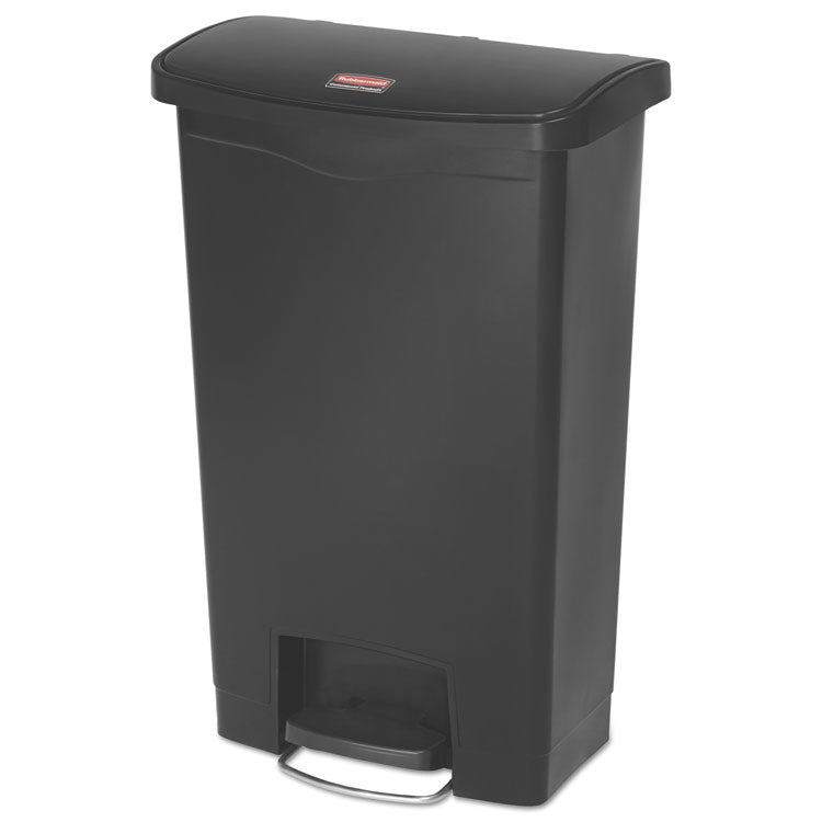 Slim Jim Streamline Resin Step-On Container, Front Step Style, 13 gal, Polyethylene, Black 1