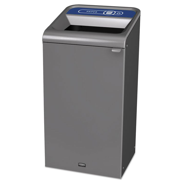 Configure Indoor Recycling Waste Receptacle, Paper Recycling, 23 gal, Metal, Gray 1