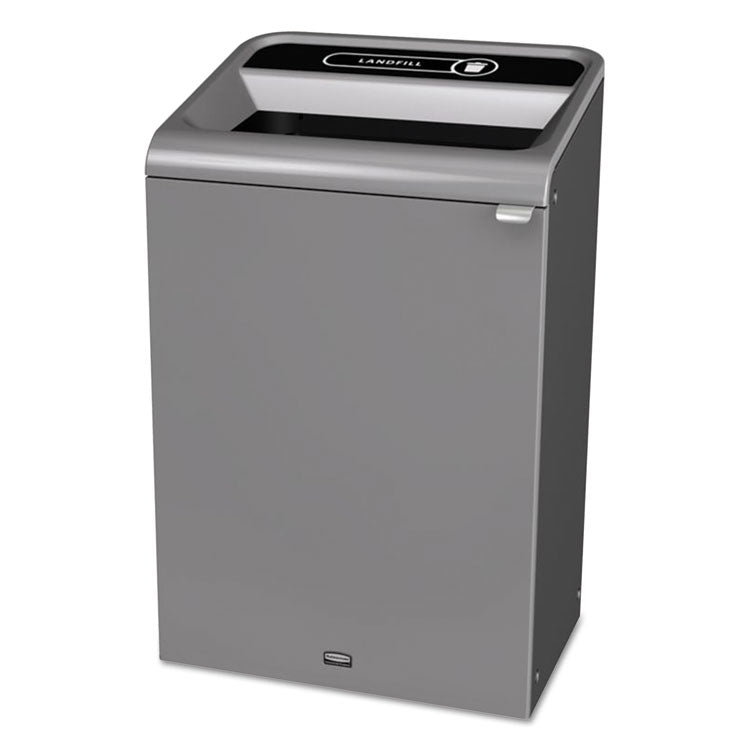 Configure Indoor Recycling Waste Receptacle, 33 gal, Metal, Gray 1