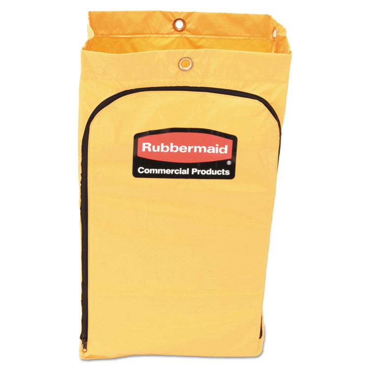 Zippered Vinyl Cleaning Cart Bag, 24 Gal, , 17.25" X 30.5", Yellow 1