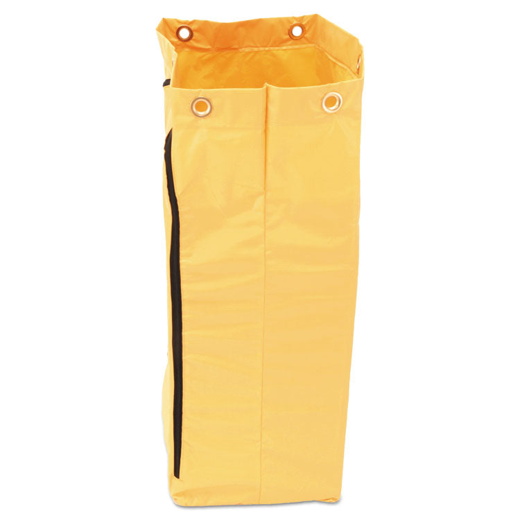 Zippered Vinyl Cleaning Cart Bag, 24 Gal, , 17.25" X 30.5", Yellow 2