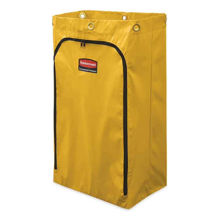 Zippered Vinyl Cleaning Cart Bag, 24 Gal, , 17.25" X 30.5", Yellow 6