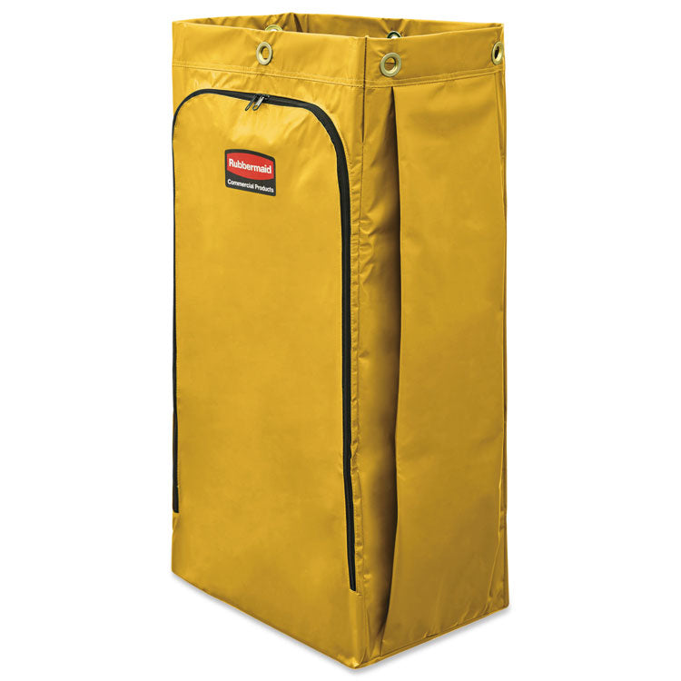 Vinyl Cleaning Cart Bag, 34 Gal, 17.5" X 33", Yellow 1