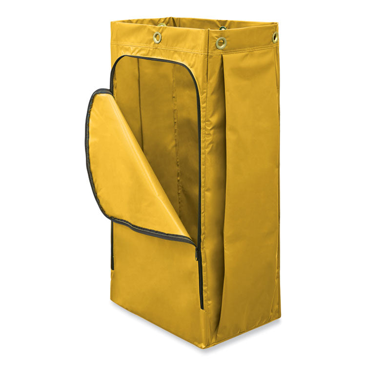 Vinyl Cleaning Cart Bag, 34 Gal, 17.5" X 33", Yellow 7