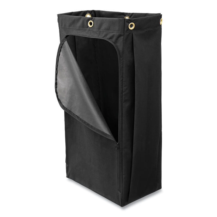 Fabric Cleaning Cart Bag, 26 Gal, 17.5" X 33", Black 2