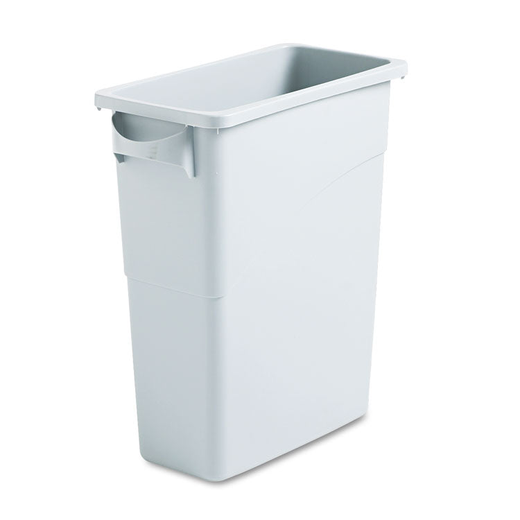 Slim Jim Waste Container with Handles, 15.9 gal, Plastic, Light Gray 2