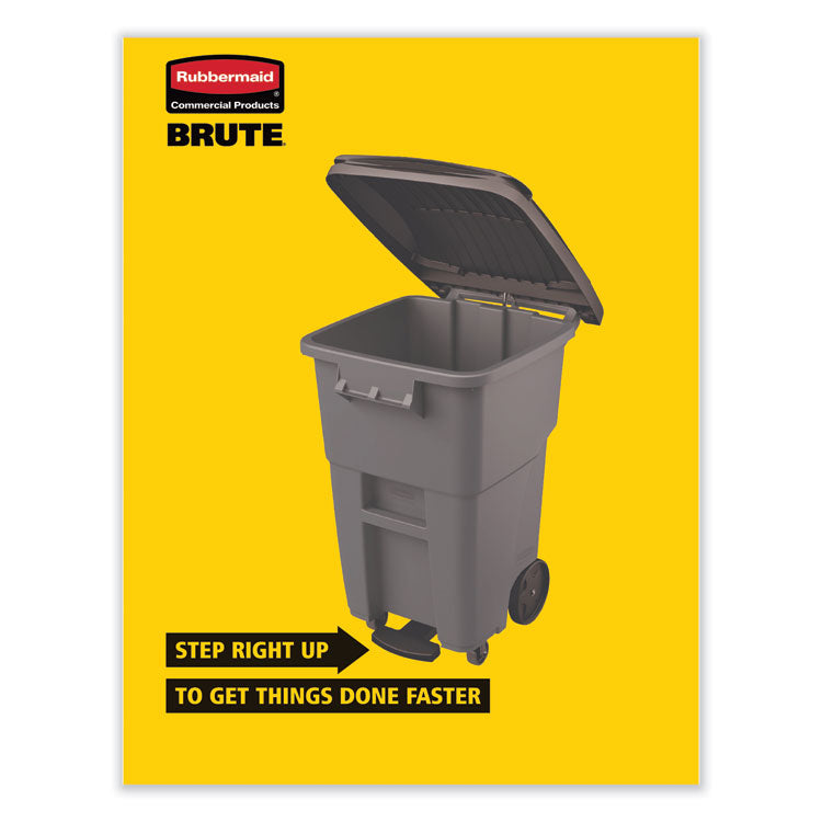 Brute Step-On Rollouts, 50 gal, Metal/Plastic, Gray 4