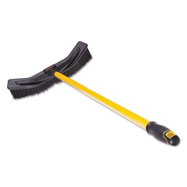 Maximizer Push-To-Center Broom, Poly Bristles, 18 X 58.13, Steel Handle, Yellow/black 2