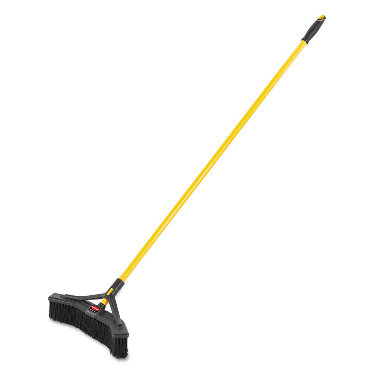 Maximizer Push-To-Center Broom, Poly Bristles, 18 X 58.13, Steel Handle, Yellow/black 1