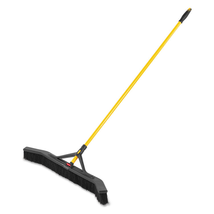 Maximizer Push-To-Center Broom, Poly Bristles, 36 X 58.13, Steel Handle, Yellow/black 1