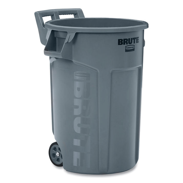 Vented Wheeled Brute Container, 44 Gal, Plastic, Gray 1