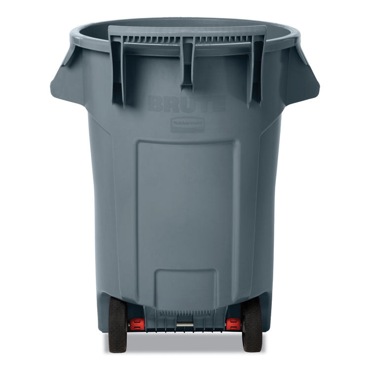 Vented Wheeled Brute Container, 44 Gal, Plastic, Gray 2