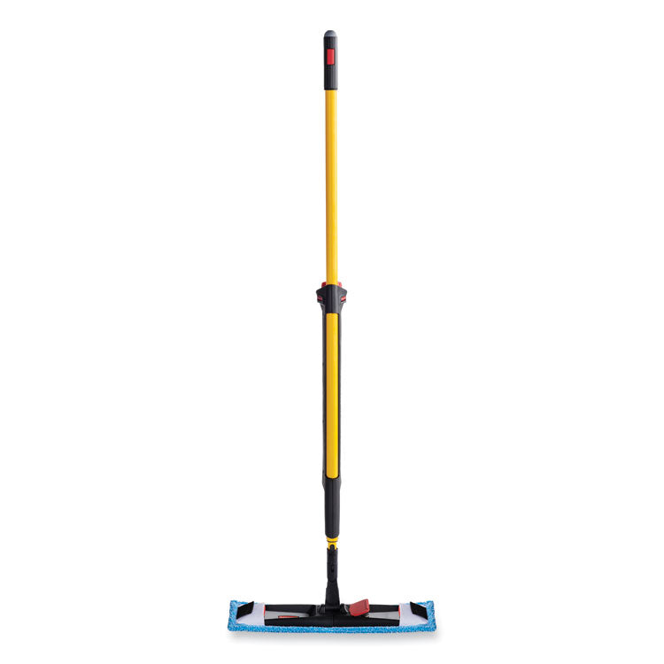 Adaptable Flat Mop Kit, 19.5 X 5.5 Blue Microfiber Head, 48" To 72" Yellow Aluminum Handle 2