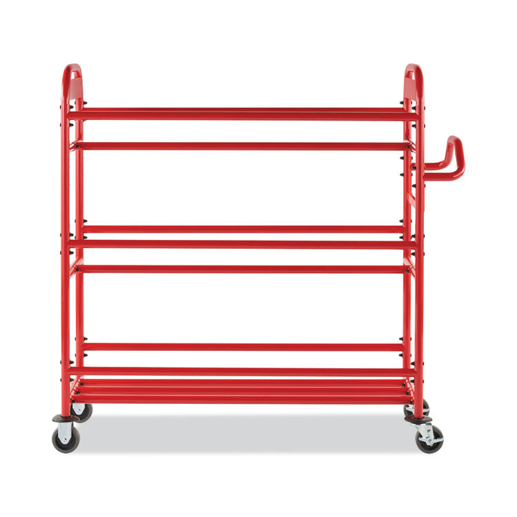 Tote Picking Cart, Metal, 3 Shelves, 450 lb Capacity, 57" x 18.5" x 55", Red 1