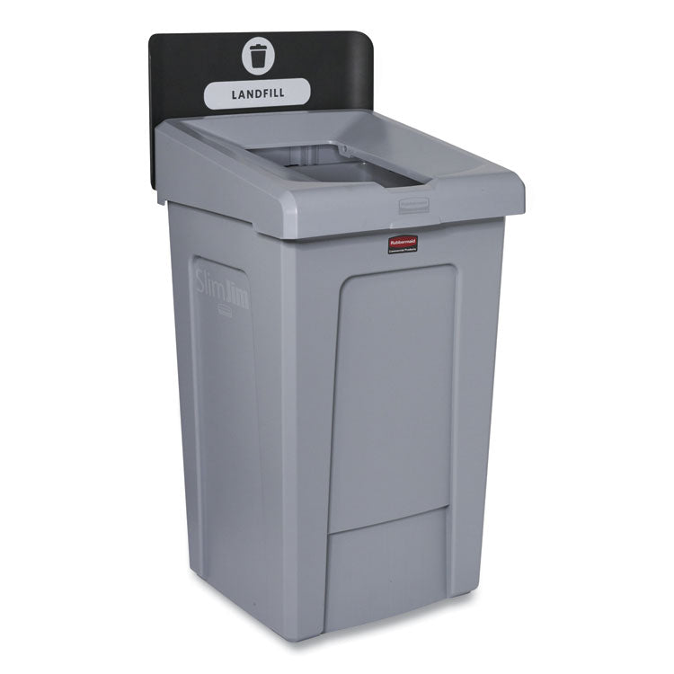 Slim Jim Recycling Station 1-Stream, Landfill Recycling Station, 33 gal, Resin, Gray 1