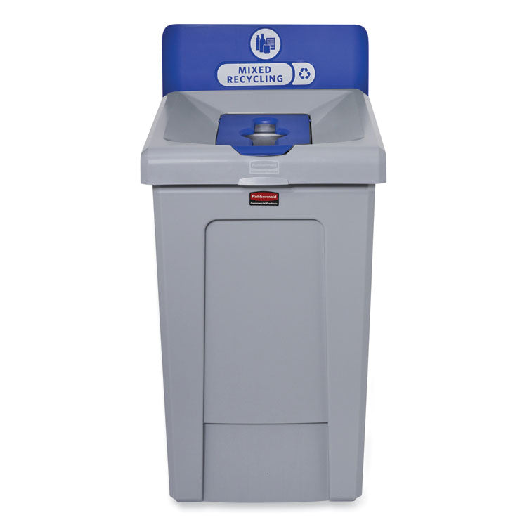 Slim Jim Recycling Station 1-Stream, Mixed Recycling Station, 33 gal, Resin, Gray 1