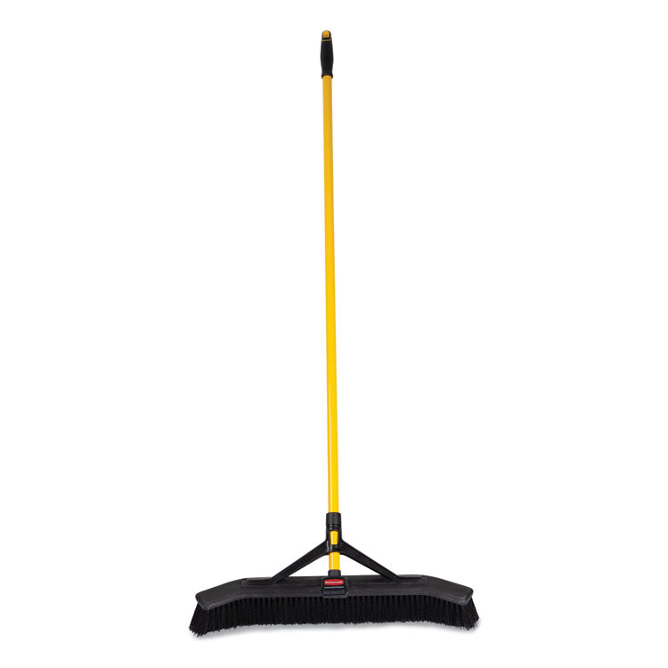 Maximizer Push-to-Center Broom, 24", Polypropylene Bristles, Yellow/Black 1