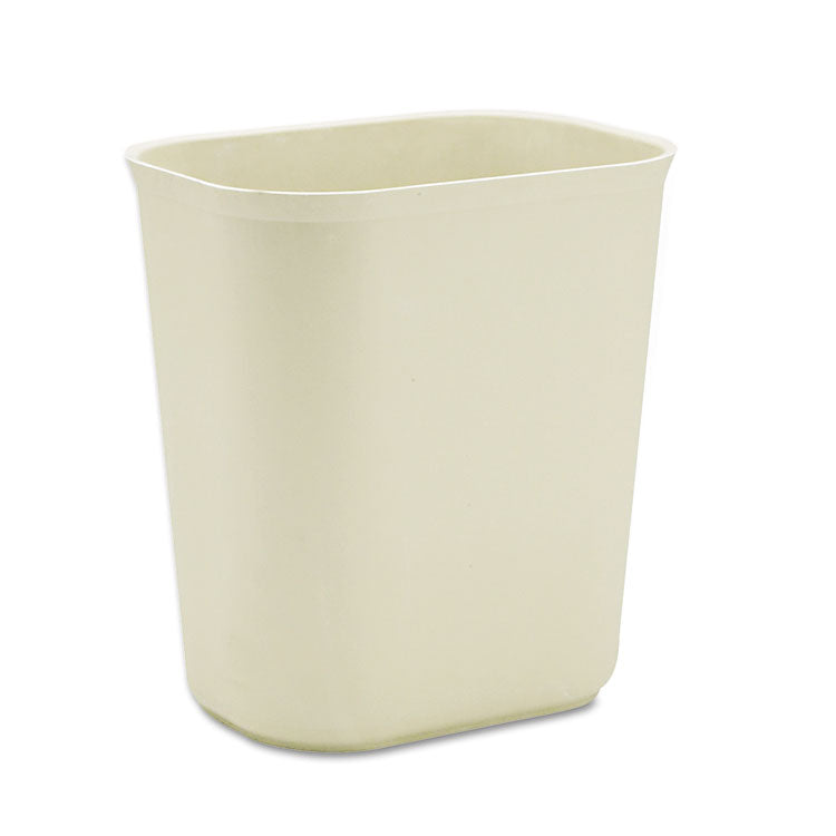 Fiberglass Wastebasket, 3.5 gal, Fiberglass, Beige 1