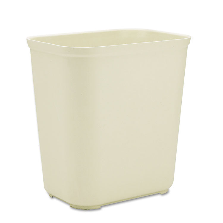 Fiberglass Wastebasket, 7 gal, Fiberglass, Beige 1