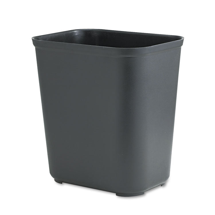 Fiberglass Wastebasket, 7 gal, Fiberglass, Black 2