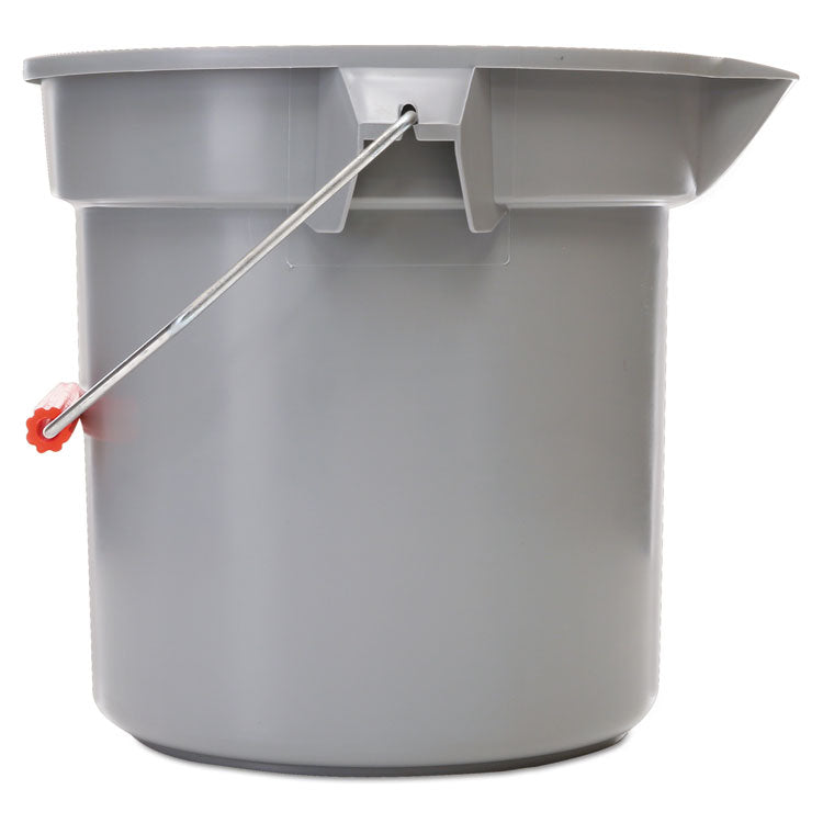 14 Quart Round Utility Bucket, Plastic, Gray, 12" dia 1