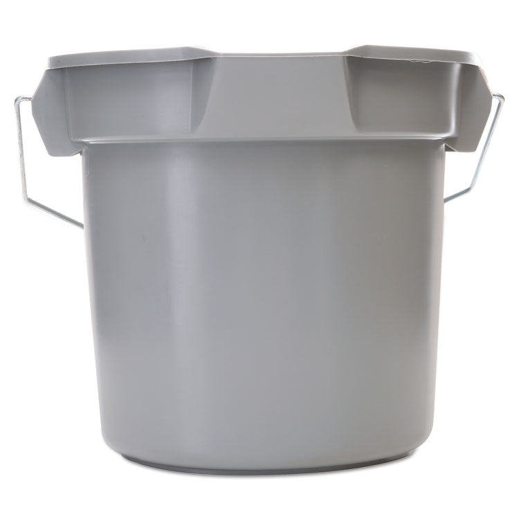 14 Quart Round Utility Bucket, Plastic, Gray, 12" dia 2