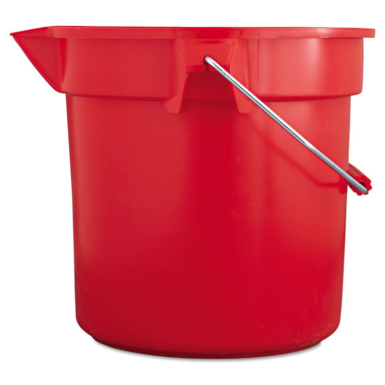 BRUTE Round Utility Pail, 14 qt, Plastic, Red, 12" dia 2