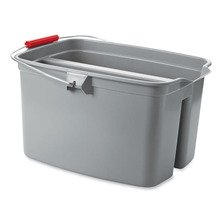 Double Utility Pail, 17 qt, Plastic, Gray 3