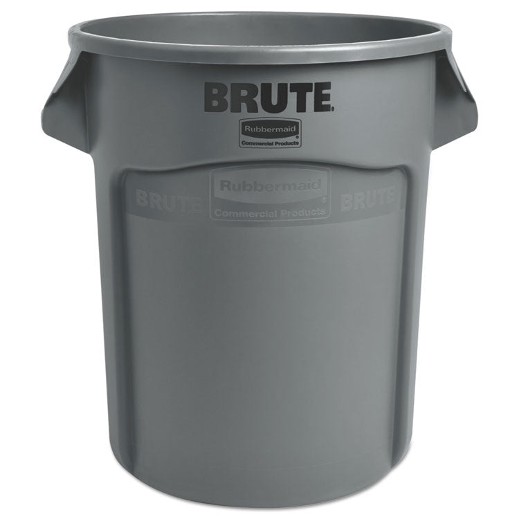 Vented Round Brute Container, 20 gal, Plastic, Gray 4