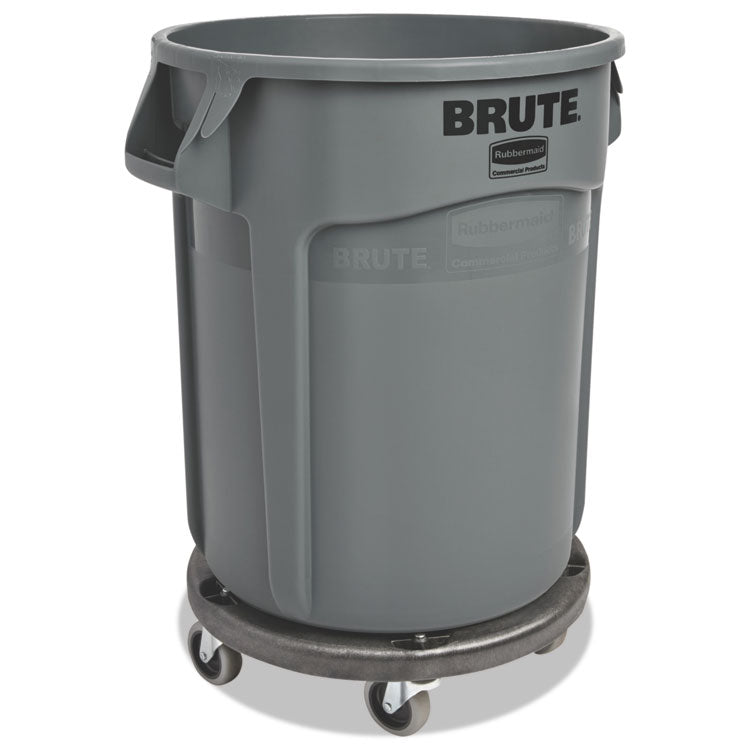 Vented Round Brute Container, 20 gal, Plastic, Gray 2