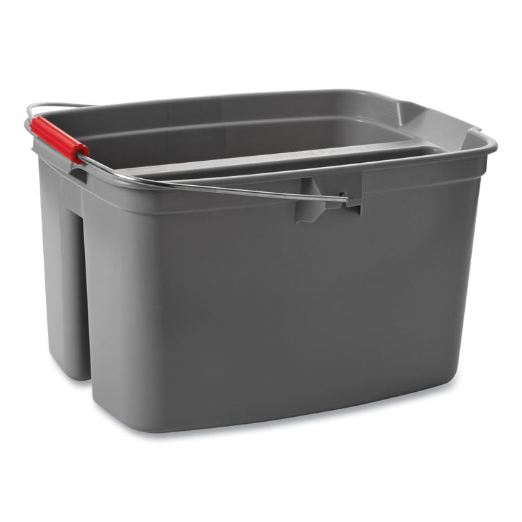 19 Quart Double Utility Pail, Plastic, Gray, 18 x 14.5 x 10 2