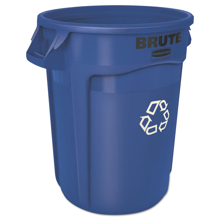 Brute Recycling Container, 32 gal, Polyethylene, Blue 1