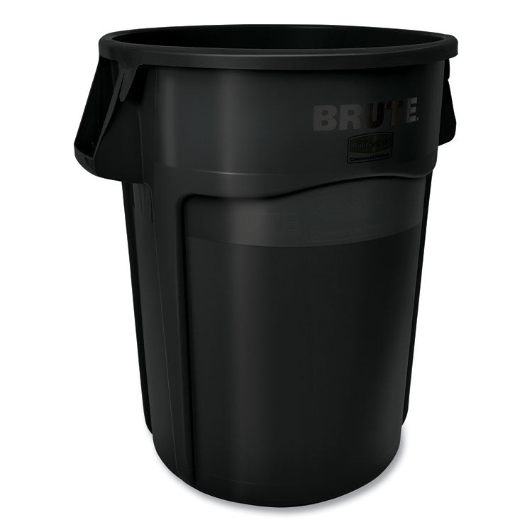 Vented Round Brute Container, 44 gal, Plastic, Black 2