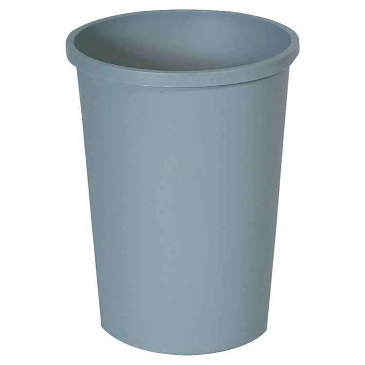 Untouchable Large Plastic Round Waste Receptacle, 11 gal, Plastic, Gray 1