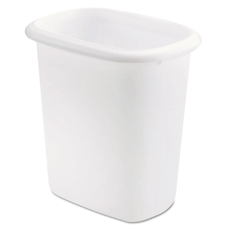 Open-Top Wastebasket, 6 qt, Plastic, White, 6/Carton 1