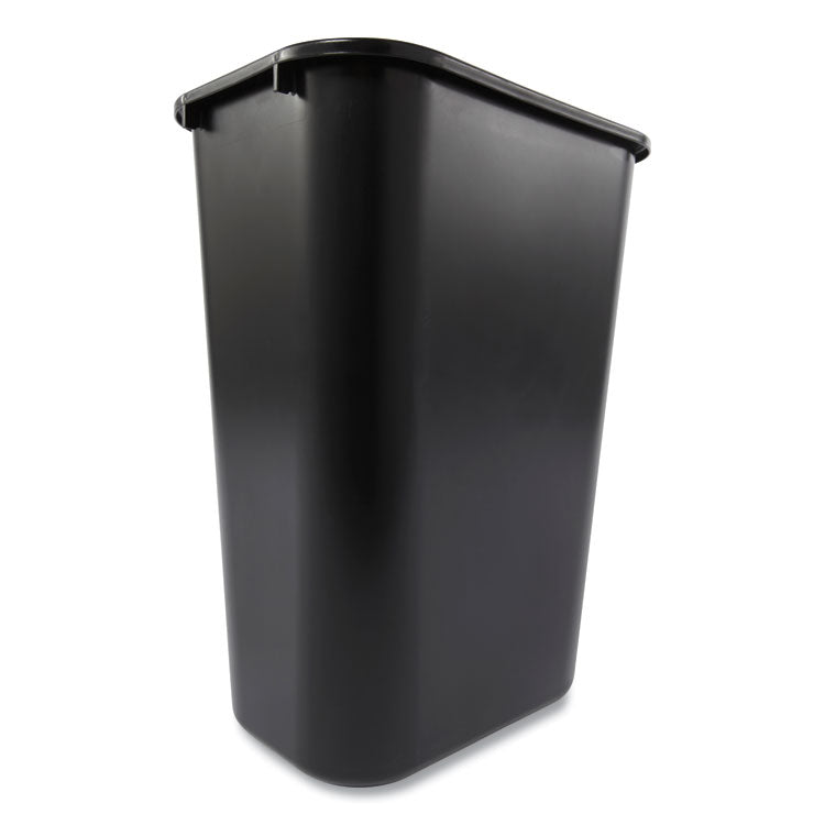 Deskside Plastic Wastebasket, 10.25 gal, Plastic, Black 2